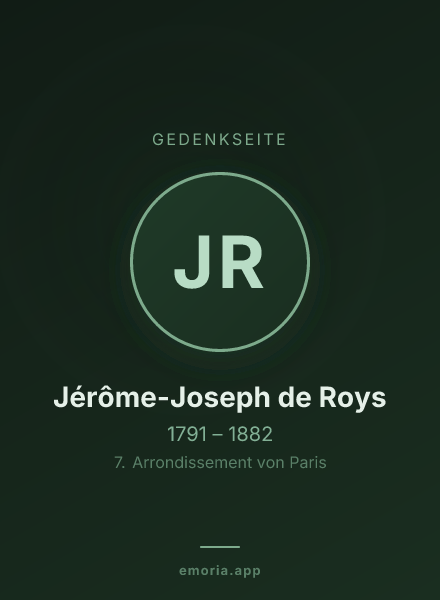 Gedenkportrait von Jérôme-Joseph de Roys