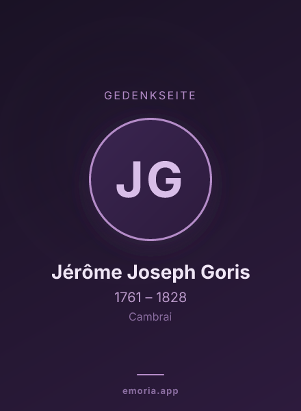 Gedenkportrait von Jérôme Joseph Goris