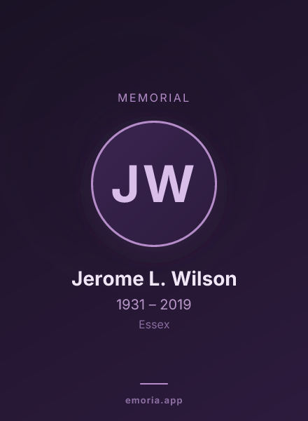 Memorial portrait of Jerome L. Wilson