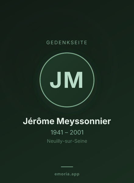 Gedenkportrait von Jérôme Meyssonnier
