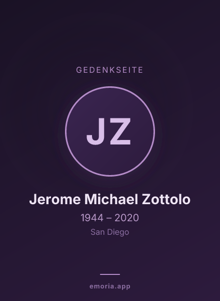 Gedenkportrait von Jerome Michael Zottolo