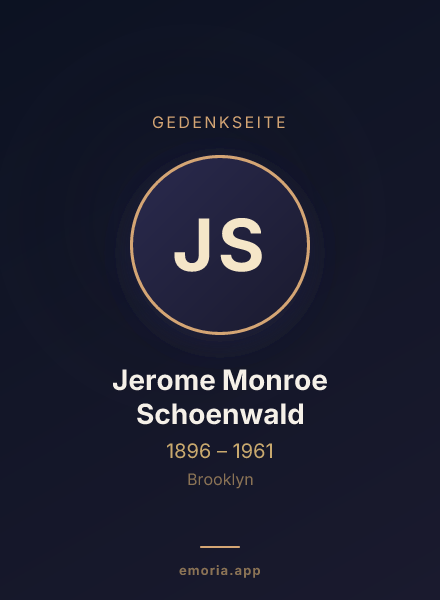 Gedenkportrait von Jerome Monroe Schoenwald