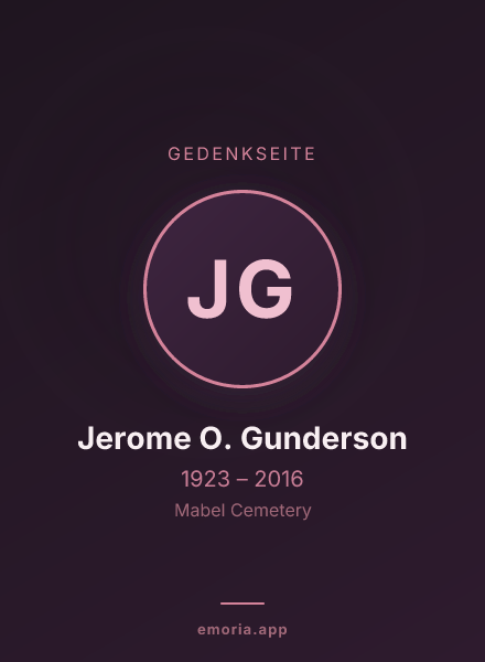 Gedenkportrait von Jerome O. Gunderson
