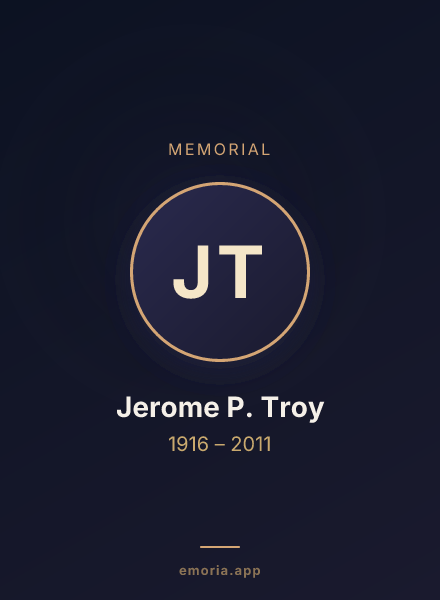 Memorial portrait of Jerome P. Troy