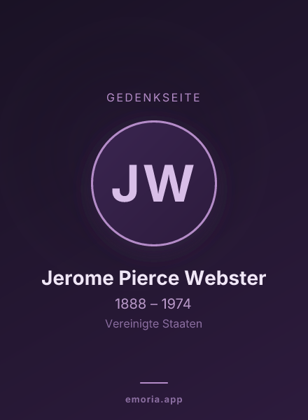 Gedenkportrait von Jerome Pierce Webster