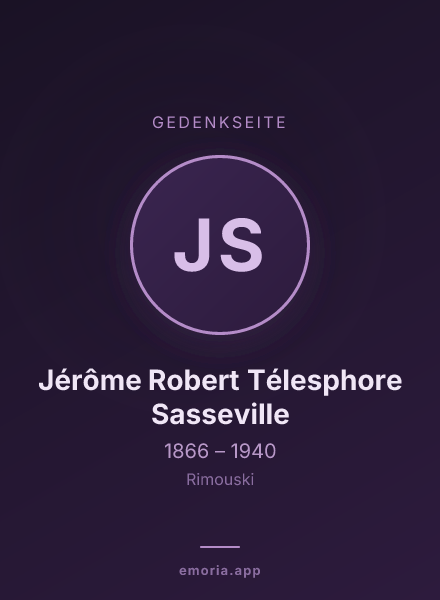 Gedenkportrait von Jérôme Robert Télesphore Sasseville