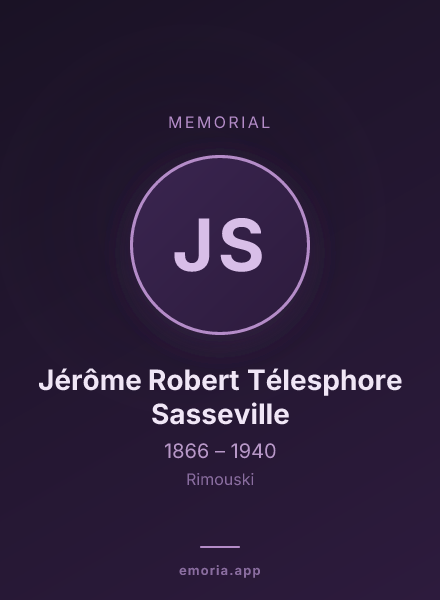 Memorial portrait of Jérôme Robert Télesphore Sasseville