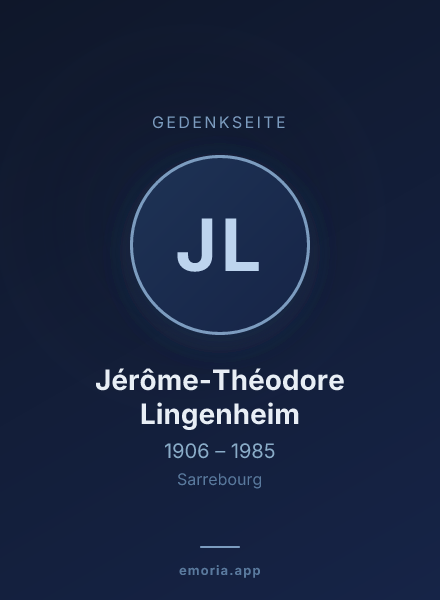 Gedenkportrait von Jérôme-Théodore Lingenheim