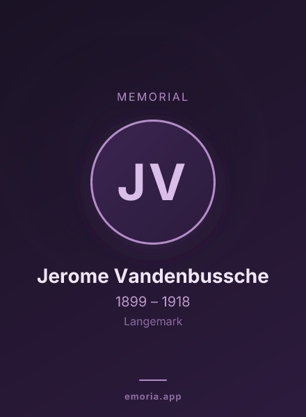 Memorial portrait of Jerome Vandenbussche
