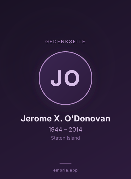Gedenkportrait von Jerome X. O'Donovan