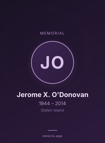 Memorial portrait of Jerome X. O'Donovan