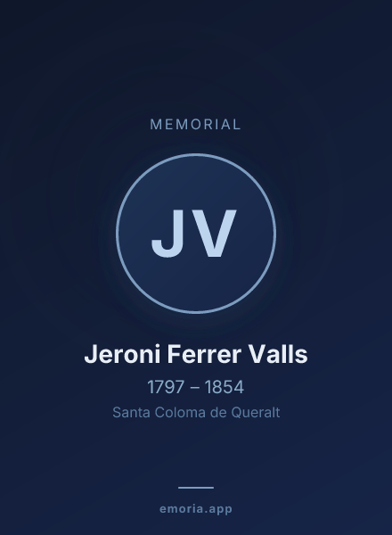Memorial portrait of Jeroni Ferrer Valls