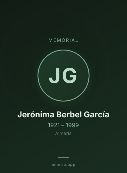 Memorial portrait of Jerónima Berbel García