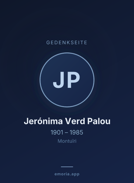 Gedenkportrait von Jerónima Verd Palou