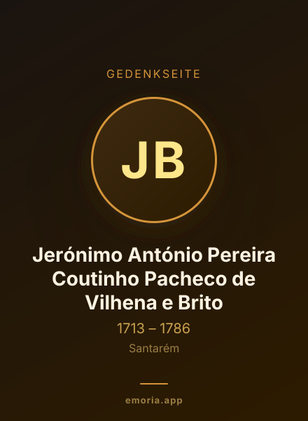Gedenkportrait von Jerónimo António Pereira Coutinho Pacheco de Vilhena e Brito