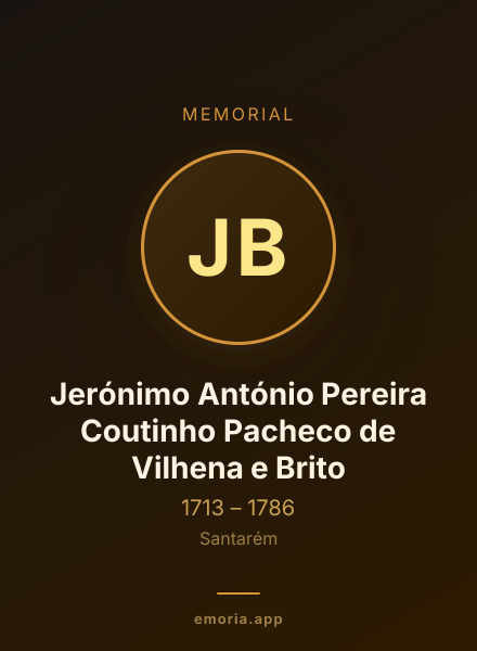 Memorial portrait of Jerónimo António Pereira Coutinho Pacheco de Vilhena e Brito