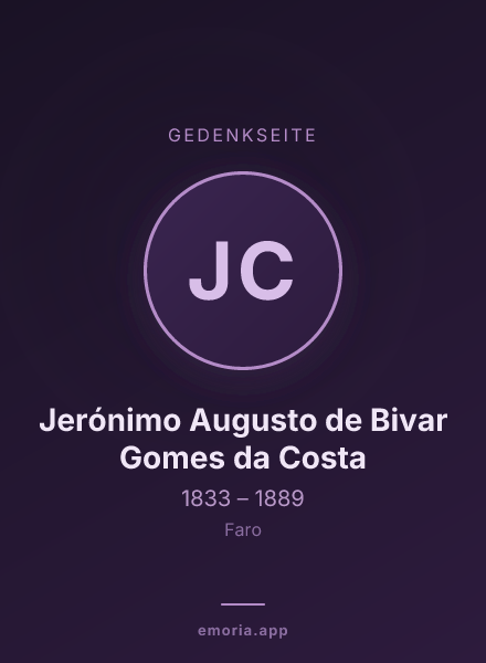 Gedenkportrait von Jerónimo Augusto de Bivar Gomes da Costa
