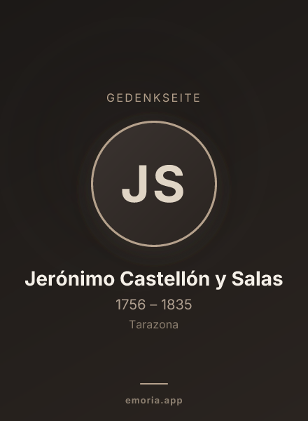 Gedenkportrait von Jerónimo Castellón y Salas