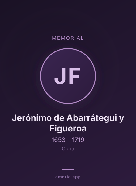 Memorial portrait of Jerónimo de Abarrátegui y Figueroa