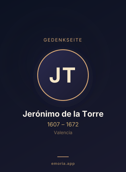 Gedenkportrait von Jerónimo de la Torre