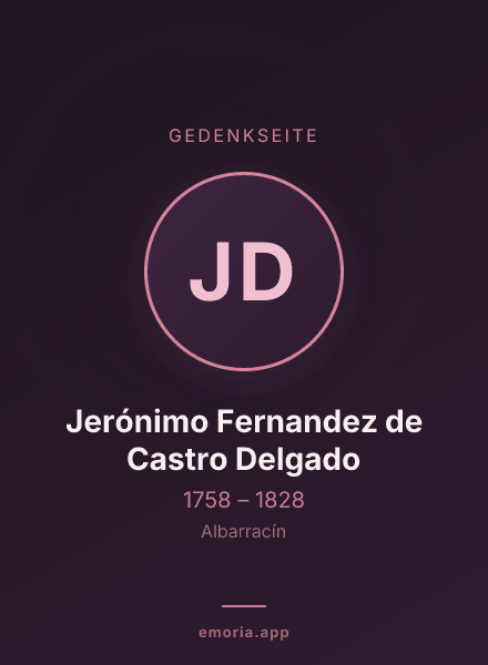 Gedenkportrait von Jerónimo Fernandez de Castro Delgado