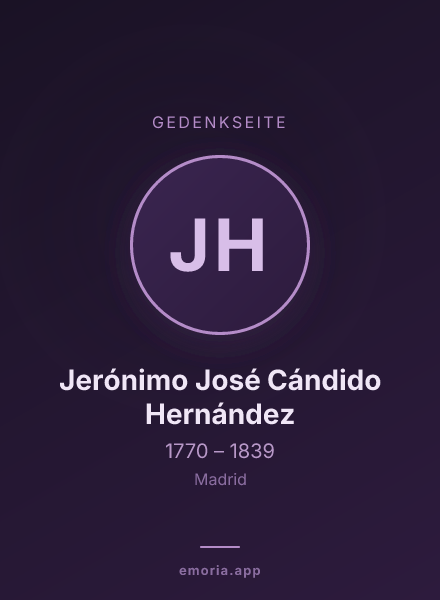Gedenkportrait von Jerónimo José Cándido Hernández