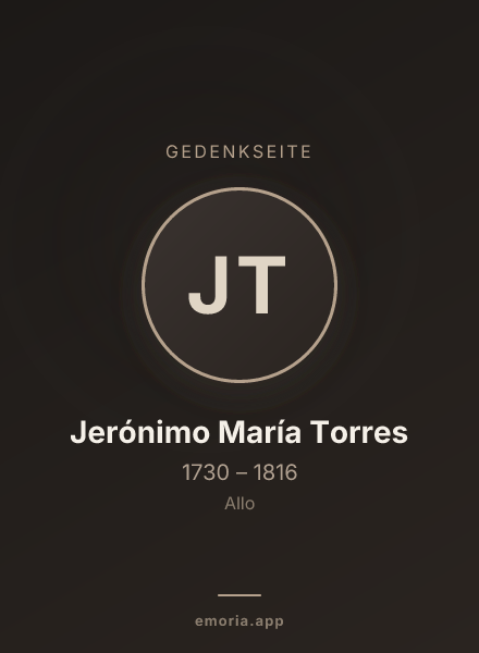 Gedenkportrait von Jerónimo María Torres