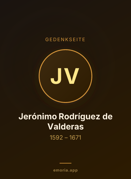 Gedenkportrait von Jerónimo Rodríguez de Valderas