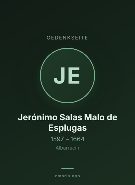 Gedenkportrait von Jerónimo Salas Malo de Esplugas