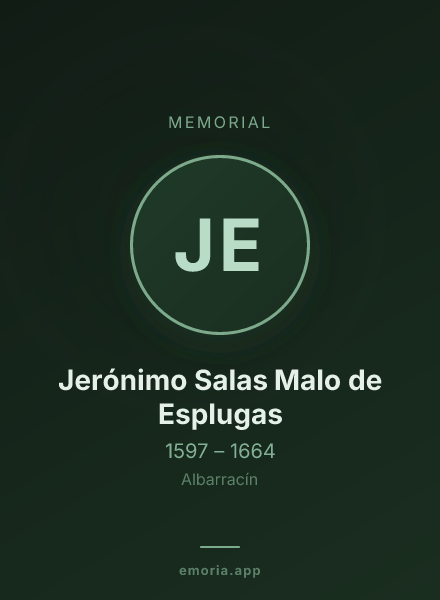 Memorial portrait of Jerónimo Salas Malo de Esplugas