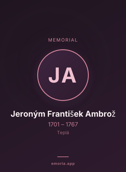 Memorial portrait of Jeroným František Ambrož