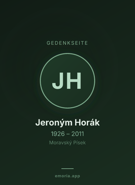 Gedenkportrait von Jeroným Horák
