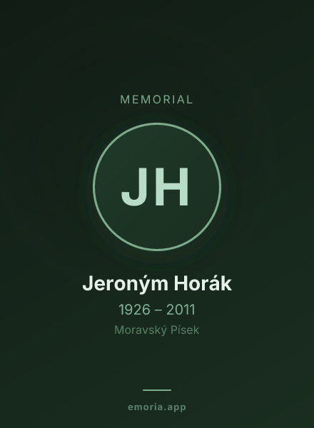 Memorial portrait of Jeroným Horák