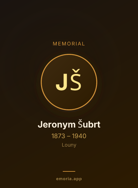 Memorial portrait of Jeronym Šubrt