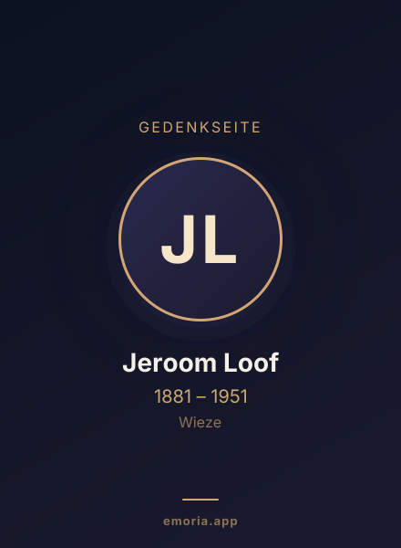 Gedenkportrait von Jeroom Loof