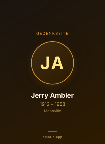 Gedenkportrait von Jerry Ambler