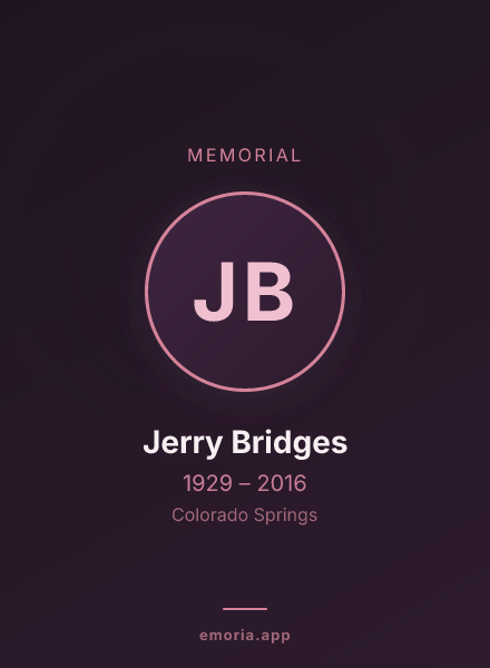 Memorial portrait of Jerry Bridges
