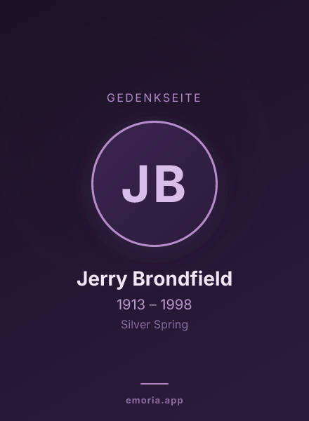 Gedenkportrait von Jerry Brondfield