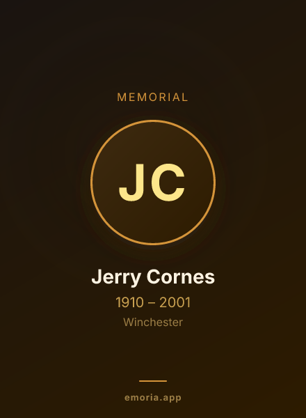 Memorial portrait of Jerry Cornes