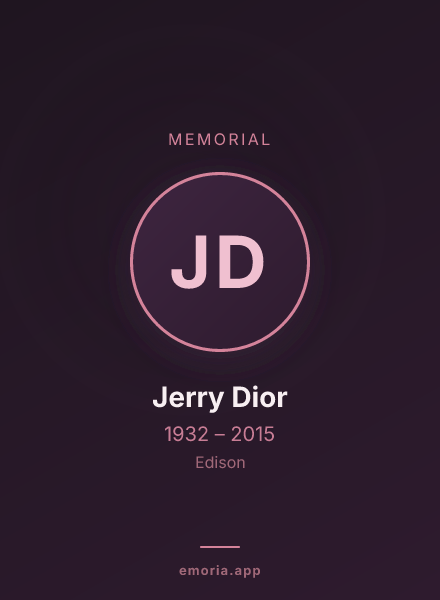 Memorial portrait of Jerry Dior