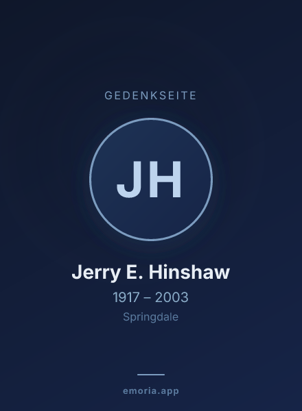 Gedenkportrait von Jerry E. Hinshaw
