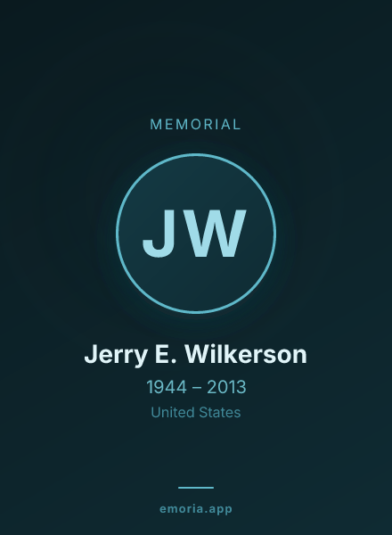 Memorial portrait of Jerry E. Wilkerson
