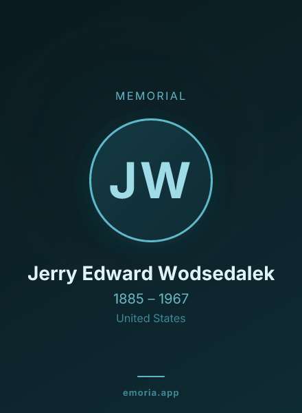 Memorial portrait of Jerry Edward Wodsedalek