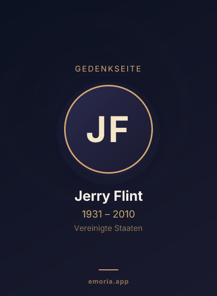 Gedenkportrait von Jerry Flint