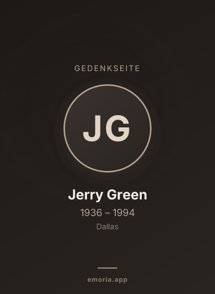 Gedenkportrait von Jerry Green