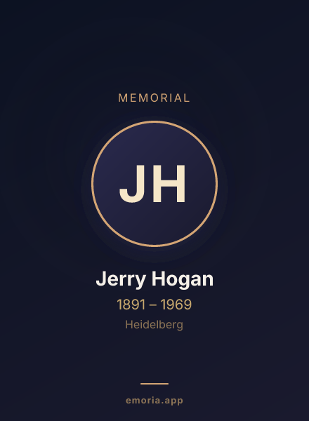 Memorial portrait of Jerry Hogan