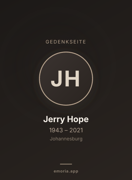 Gedenkportrait von Jerry Hope
