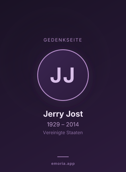 Gedenkportrait von Jerry Jost