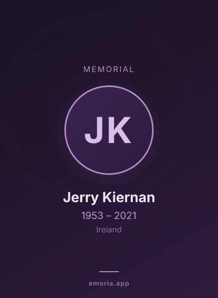 Memorial portrait of Jerry Kiernan