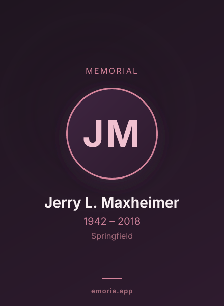 Memorial portrait of Jerry L. Maxheimer